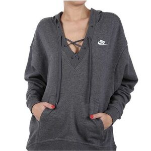 Nike Charcoal NSW Rally Lace-Up Hoodie NWT small